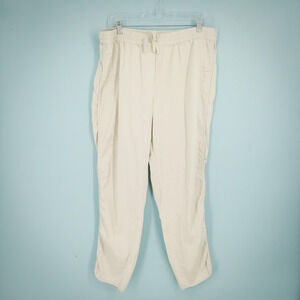 J. Jill Size Large L Tan Beige Drawstring Pull On Waist Tapered Ankle Pants